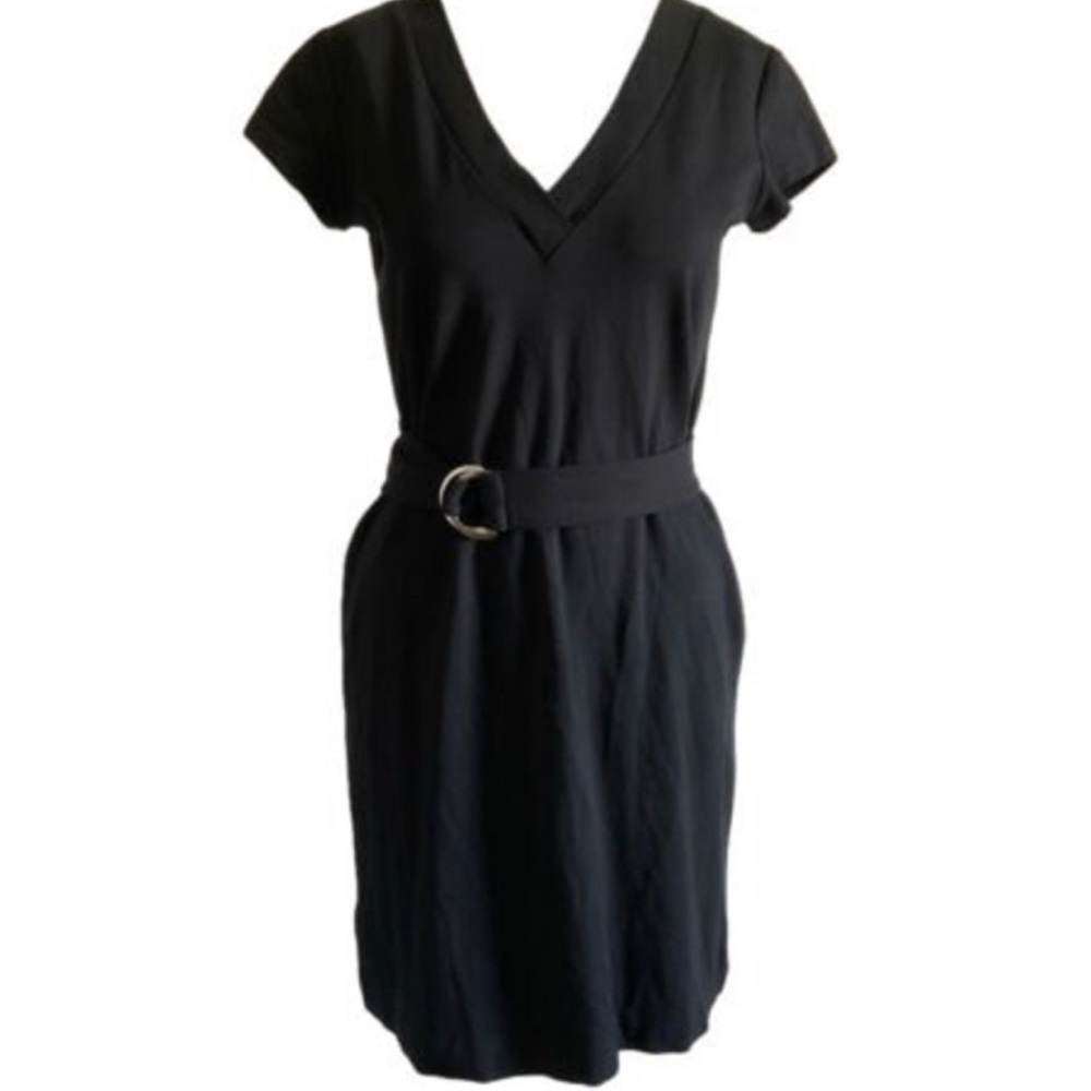 Massimo Dutti - Short Dress Excellent condition, Belted Black Dress Small